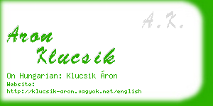 aron klucsik business card